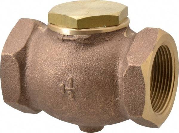 Conrader - 1-1/2" Bronze Check Valve - Inline, FNPT x FNPT - Benchmark Tooling