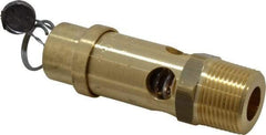Conrader - 3/4" Inlet, ASME Safety Relief Valve - 150 Max psi, Brass, 595 Cubic' per Min - Benchmark Tooling
