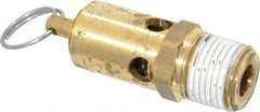 Conrader - 1/2" Inlet, ASME Safety Relief Valve - 200 Max psi, Brass, 358 Cubic' per Min - Benchmark Tooling
