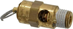 Conrader - 1/4" Inlet, ASME Safety Relief Valve - 200 Max psi, Brass, 178 Cubic' per Min - Benchmark Tooling