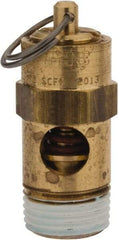 Conrader - 3/8" Inlet, ASME Safety Relief Valve - 200 Max psi, Brass, 178 Cubic' per Min - Benchmark Tooling