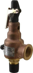 Midwest Control - 1/2" Inlet, 3/4" Outlet, ASME Safety Relief Valve - 150 Max psi, Bronze, 350 Cubic' per Min - Benchmark Tooling