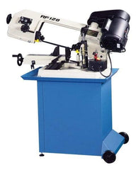 Enco - 5 x 6" Max Capacity, Manual Step Pulley Horizontal Bandsaw - 80, 120 & 200 SFPM Blade Speed, 110 Volts, 45 & 60°, 1/3 hp, 1 Phase - Benchmark Tooling