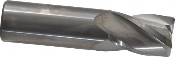 SGS - 3/4", 1" LOC, 3/4" Shank Diam, 3" OAL, 4 Flute, Solid Carbide Square End Mill - Single End, Uncoated, Spiral Flute, 30° Helix, Centercutting, Right Hand Cut, Right Hand Flute, Series 16 - Benchmark Tooling