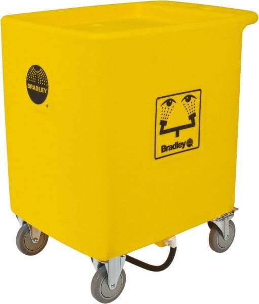 Bradley - 56 Gallon Eye Wash Station Waste Cart - Compatable with Bradley Portable Eye Wash Station S19-921, Includes 2 Clearly Marked Eye Wash Signs - Benchmark Tooling