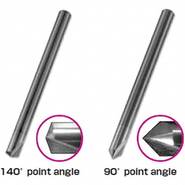 Tungaloy - 3mm Body Diam, 140°, 38.1mm OAL, Solid Carbide Spotting Drill - Benchmark Tooling