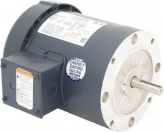 Leeson - 1-1/2 Max hp, 1,800 Max RPM, Premium Efficient Electric AC DC Motor - 230/460 V Input, Three Phase, 56C Frame, 5/8" Shaft Diam, C-Face Mount, TEFC Enclosure - Benchmark Tooling