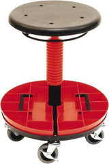 ShopSol - 300 Lb Capacity, 5 Wheel Trolley Stool - Polyurethane, 18" Long x 19" Overall Height x 18" Wide - Benchmark Tooling