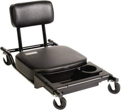 ShopSol - 300 Lb Capacity, 4 Wheel Creeper Seat - Steel/Vinyl, 32" Long x 18" Overall Height x 16" Wide - Benchmark Tooling