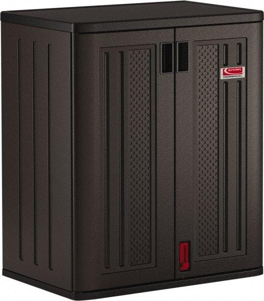 Suncast - 2 Shelf Locking Storage Cabinet - Polypropylene, 30" Wide x 20-1/4" Deep x 36" High, Gray - Benchmark Tooling