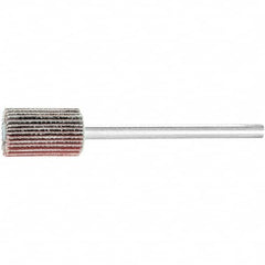 PFERD - 3/8" Diam x 5/8" Face Width, Aluminum Oxide Coated Mounted Flap Wheel - 1/8" Shank Mount, 240 Grit, 75,000 Max RPM - Benchmark Tooling
