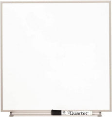 Quartet - 23" High x 23" Wide Magnetic Dry Erase Board - Glass, Includes Accessory Tray, Rail & Mounting Kit & Dry Erase Markers - Benchmark Tooling