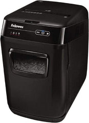 FELLOWES - 5/32 x 1-1/2" Strip, 130 Sheet Automatic, 8 Sheet Manual Sheet Cross Cut Auto Feed Shredder - 20" Long x 13-5/8" Wide x 21-3/8" High, Level 3 Security, 85 Gal Wastebasket - Benchmark Tooling