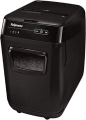 FELLOWES - 5/32 x 1-1/2" Strip, 200 Sheet Automatic, 10 Sheet Manual Sheet Cross Cut Auto Feed Shredder - 20" Long x 13-5/8" Wide x 22-3/16" High, Level 4 Security, 85 Gal Wastebasket - Benchmark Tooling