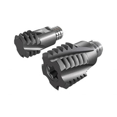 Iscar - MT-ISO-MM Grade IC908 Carbide Thread Milling Tip Insert - TiAlN Finish, 6 Flutes, 20mm Cutting Diam, 14mm Depth of Cut, 21mm Extension - Benchmark Tooling