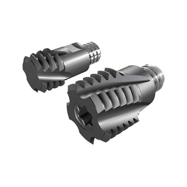 Iscar - MT-UN-MM Grade IC908 Carbide Thread Milling Tip Insert - TiAlN Finish, 4 Flutes, 12mm Cutting Diam, 9.1mm Depth of Cut, 14.3mm Extension - Benchmark Tooling