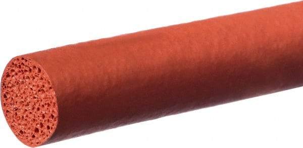 Value Collection - 10' Long, Silicone Foam Cord - 3/8" Diam, Red - Benchmark Tooling