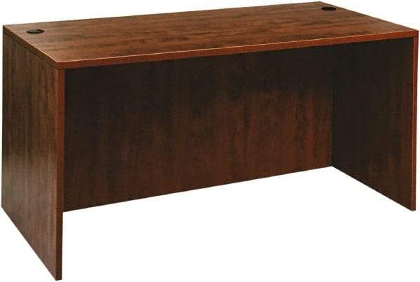 ALERA - Woodgrain Laminate Desk Shell - 59-1/8" Wide x 29-1/2" Deep x 29-5/8" High, Medium Cherry - Benchmark Tooling