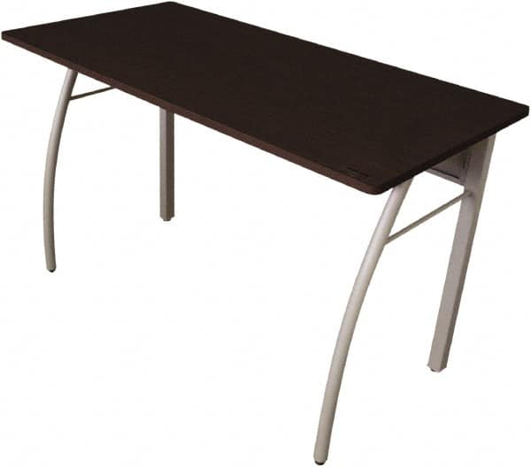 Linea Italia - Woodgrain Laminate Rectangular Desk - 47-1/4" Wide x 23-5/8" Deep x 29-1/2" High, Mocha & Gray - Benchmark Tooling