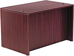 ALERA - Woodgrain Laminate Straight Front Desk - 47-1/4" Wide x 29-1/2" Deep x 29-5/8" High, Mahogany - Benchmark Tooling