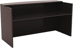 ALERA - Woodgrain Laminate Reception Desk - 71" Wide x 35-1/2" Deep x 42-1/2" High, Espresso - Benchmark Tooling