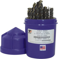 Triumph Twist Drill - 1/16 to 1/2", 135° Point, Bronze/Black Oxide Finish, High Speed Steel Jobber Length Drill Bit Set - Benchmark Tooling