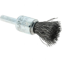 Tru-Maxx - 1/2" Brush Diam, Crimped, Flared End Brush - 1/4" Diam Steel Shank, 25,000 Max RPM - Benchmark Tooling