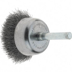 Tru-Maxx - 1-3/4" Diam, 1/4" Shank Diam, Steel Fill Cup Brush - 0.0118 Wire Diam, 3/4" Trim Length, 13,000 Max RPM - Benchmark Tooling