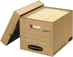 BANKERS BOX - 1 Compartment, 13" Wide x 12" High x 16-1/4" Deep, Storage Box - Corrugated Fiberboard, Kraft (Color) - Benchmark Tooling