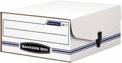 BANKERS BOX - 1 Compartment, 9-1/8" Wide x 4-3/8" High x 11-3/8" Deep, Storage Box - Corrugated Fiberboard, White/Blue - Benchmark Tooling