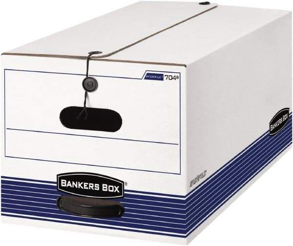 BANKERS BOX - 1 Compartment, 12-1/4" Wide x 10-3/4" High x 24-1/8" Deep, Storage Box - Corrugated Cardboard, White/Blue - Benchmark Tooling