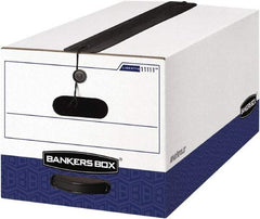 BANKERS BOX - 1 Compartment, 12-1/4" Wide x 10-3/4" High x 24-1/8" Deep, Storage Box - Corrugated Cardboard, White/Blue - Benchmark Tooling