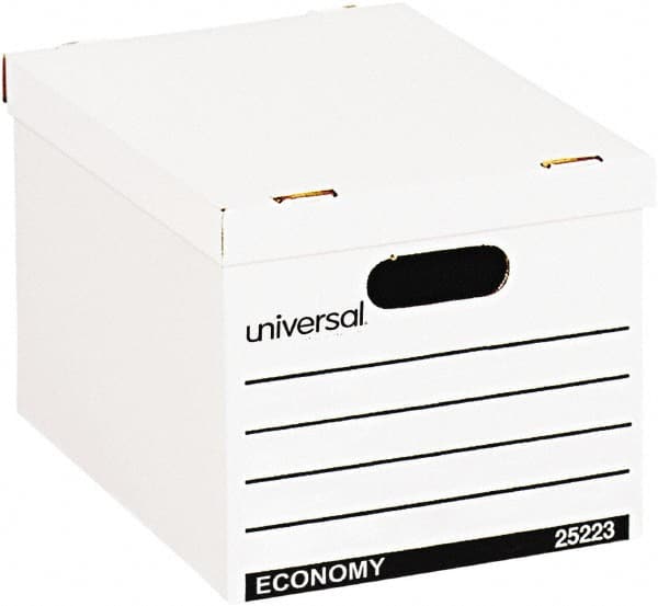 UNIVERSAL - 1 Compartment, 12" Wide x 10" High x 15" Deep, Storage Box - Corrugated Fiberboard, White - Benchmark Tooling