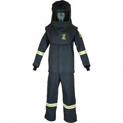 Oberon - Size L, 4 HRC, 12.5 oz Arc Flash Clothing Kit - 76 cal per Sq cm, Hood Protection, Bib Overalls - Benchmark Tooling