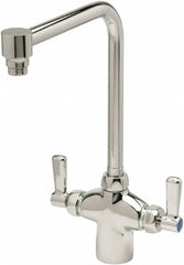 Zurn - Bent Riser, Two Handle, Chrome Plated Single Hole Mount, Laboratory Faucet - Lever Handle - Benchmark Tooling