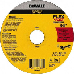 DeWALT - 4-1/2" Ceramic Cutoff Wheel - 0.045" Thick, 7/8" Arbor, 13,300 Max RPM, Use with Portable Tools - Benchmark Tooling