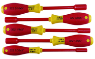 Insulated Nut Driver Inch Set Includes: 7/32" - 1/2". 5 Pieces - Benchmark Tooling