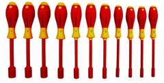 Insulated Nut Driver Inch Set Includes: 5/32" - 5/8". 11 Pieces - Benchmark Tooling