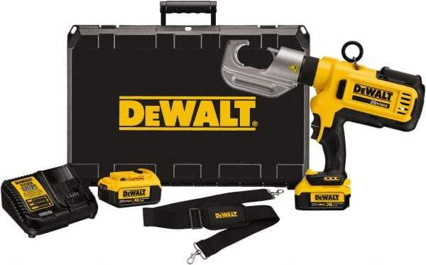 DeWALT - 12 Ton Electric Crimper - Includes DCE300, (2) DCB204, DCE115, Shoulder Strap, Kit Box - Benchmark Tooling