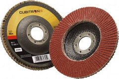 3M - 60 Grit, 5" Disc Diam, 7/8" Center Hole, Type 29 Ceramic Flap Disc - 12,100 Max RPM, Polyester Backing, Arbor Attaching System, Coated - Benchmark Tooling