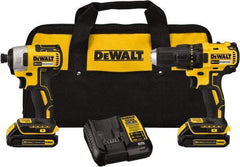 DeWALT - 20 Volt Cordless Tool Combination Kit - Includes 1/2" Brushless Compact Drill/Driver & 1/4" Brushless Impact Driver, Lithium-Ion Battery Included - Benchmark Tooling