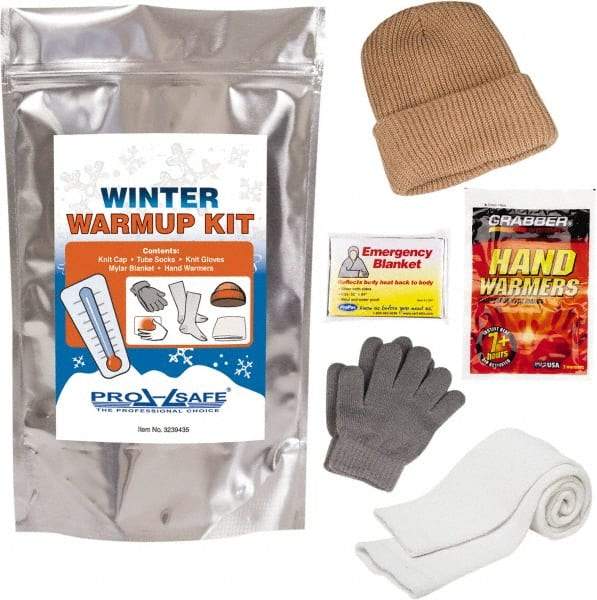 PRO-SAFE - Emergency Preparedness Kits Type: Winter Warm Up Kit Contents: Knit Stocking Cap; Gloves; Tube Socks; Emergency Blanket; (2) Hand Warmers - Benchmark Tooling