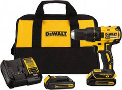 DeWALT - 20 Volt 1/2" Chuck Mid-Handle Cordless Drill - 0-1600 RPM, Reversible, 2 Lithium-Ion Batteries Included - Benchmark Tooling