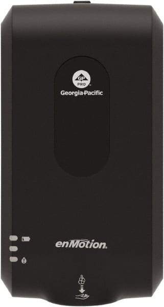 Georgia Pacific - 1000 to 1200mL Foam Hand Sanitizer Dispenser - Plastic, Wall Mounted, Black - Benchmark Tooling