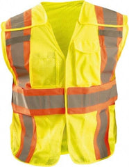 OccuNomix - Size XL/2XL High Visibility Yellow Mesh Expandable Vest - 50 to 56" Chest, ANSI 107-2015, Hook & Loop Closure, 3 Pockets, Polyester - Benchmark Tooling