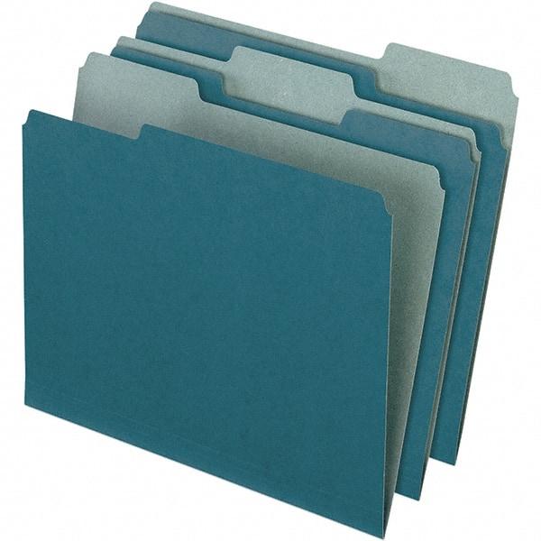 Pendaflex - 9-1/2 x 11-5/8", Letter Size, Blue, File Folders with Top Tab - 11 Point Stock, Assorted Tab Cut Location - Benchmark Tooling