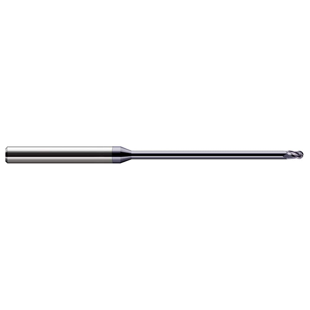 Harvey Tool - 1/8" Diam, 3/16" LOC, 3 Flute Solid Carbide Ball End Mill - Exact Industrial Supply