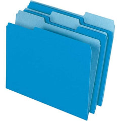 Pendaflex - 9-1/2 x 11-5/8", Letter Size, Blue/Light Blue, File Folders with Top Tab - 11 Point Stock, Assorted Tab Cut Location - Benchmark Tooling