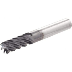 Iscar - 3/4" Diam, 1-1/2" LOC, 20 Flute Solid Carbide Roughing & Finishing Corner Chamfer End Mill - TiAlN Finish, 5" OAL, 3/4" Shank Diam, Straight Shank, 35° Helix, Non-Centercutting, Regular Length - Benchmark Tooling