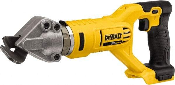 DeWALT - 2,500 SPM, 20 Volt, Pistol Grip Handle, Handheld Cordless Shear - 18 Gauge (Steel) Cutting Capacity - Benchmark Tooling